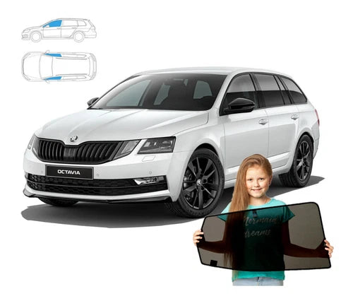 Parasolar pentru Skoda Octavia III 3 Combi 13-19 geamuri laterale față, 2 piese