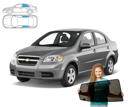 Parasolar pentru Chevrolet Aveo T250 2 II Sedan 05-11, set de 2 piese cu magneți