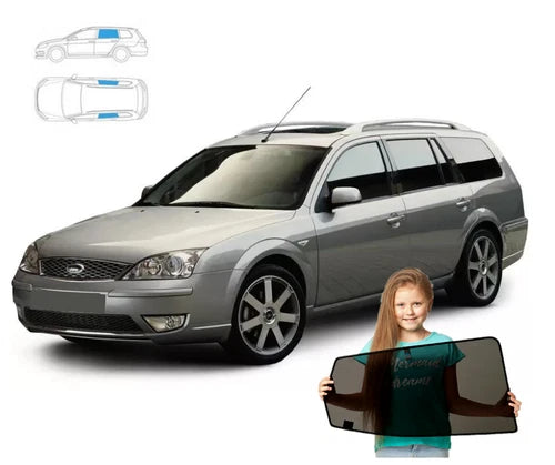Parasolar pentru Ford Mondeo MK3 III Estate 2000-07, set 2 piese cu magneți