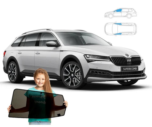 Parasolare pentru geamuri laterale față Skoda Superb III 3 Combi, din 2 piese