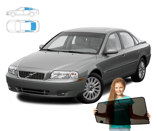 Parasolar pentru Volvo S80 1 (I) sedan din 98-06, set de 5 piese cu magneți, RayStop