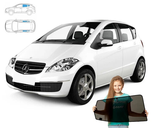 Parasolar pentru Mercedes-Benz Clasa A (II) W169 HB 04-12' set 4 piese cu magneți