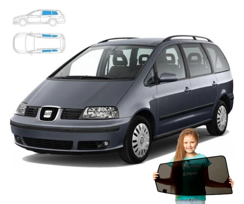 Parasolare pentru Seat Alhambra 1 96'-10, panouri spate, 4 piese