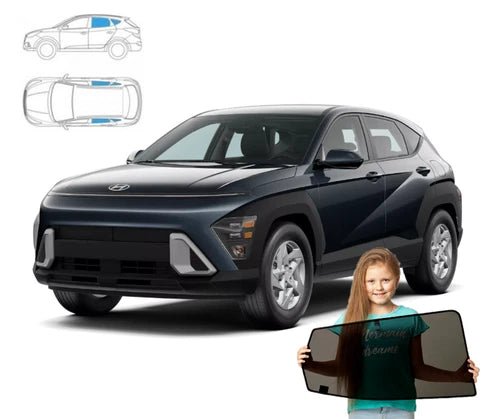 Parasolar pentru crossover Hyundai Kona 2 II din 2022 încoace - set de 4 piese cu magneți