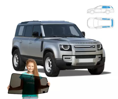 Parasolar pentru Land Rover Defender 2 II din 2020 încoace, set de 5 piese cu magneți, RayStop