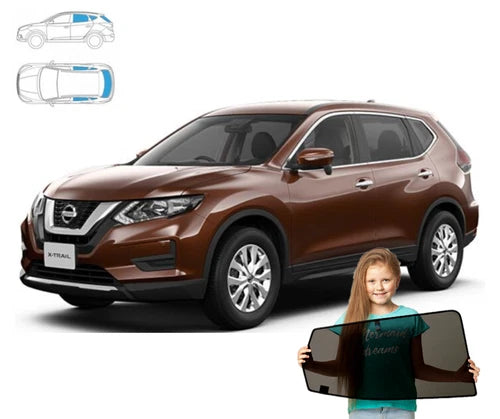 Parasolar pentru Nissan X-trail 3 III T32 13-21, set de 5 piese cu magneți