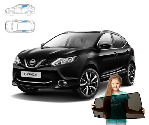 Parasolar pentru Nissan Qashqai 2 II 13-21, set de 2 piese cu magneți